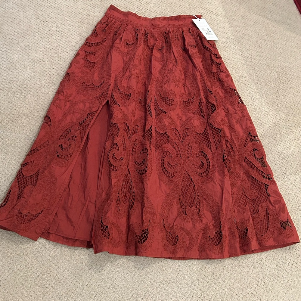 Sézane Sophie Skirt in “Brown”— really more of a soft red brown :)